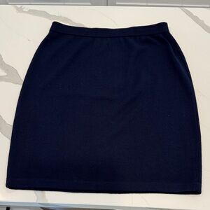 St. John Midnight Blue Knit Knee Skirt 14
